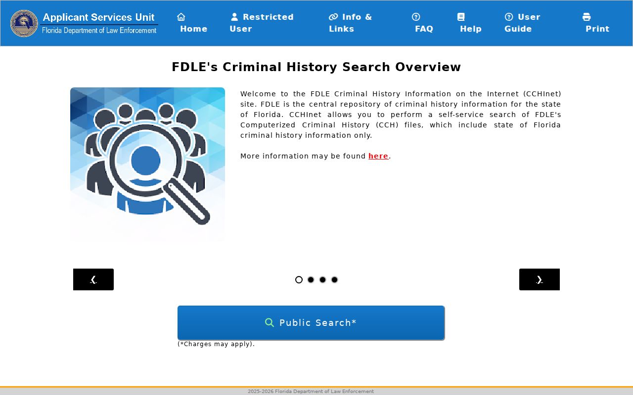Osceola County criminal history FDLE CCHInet search