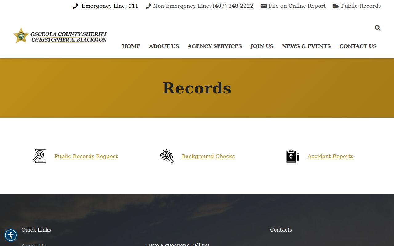 Osceola County criminal court report records