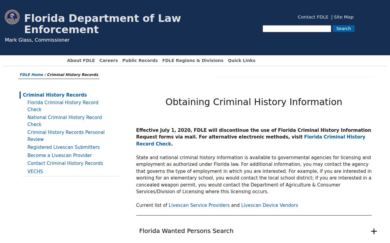 Osceola County arrest history FDLE records source